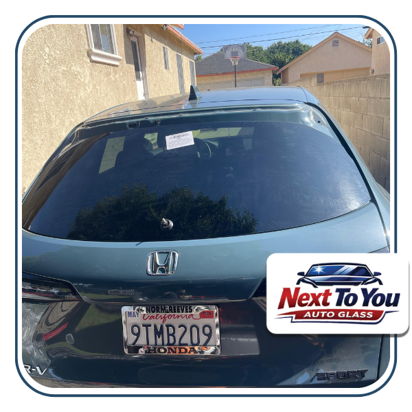 Family car parked after safe windshield replacement in Orange, CA.