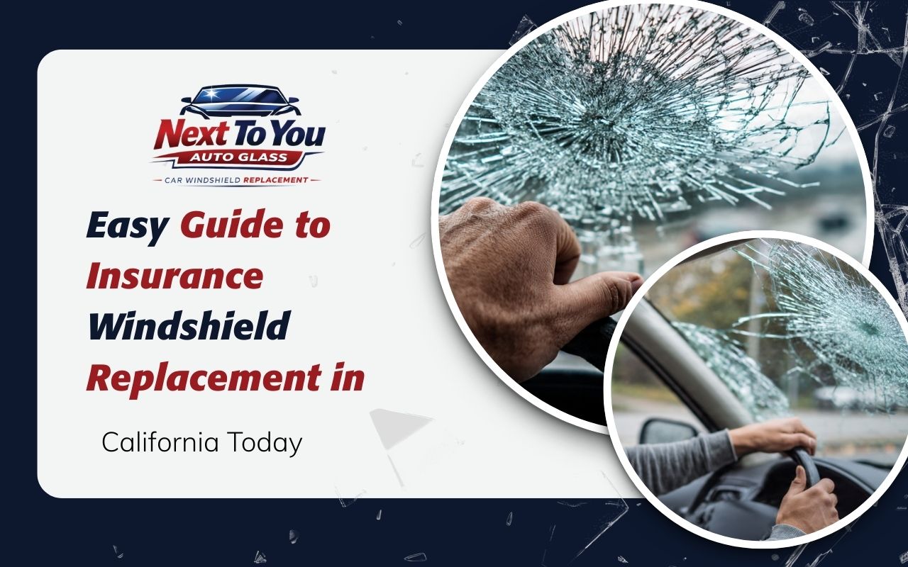 driver checking cracked windshield before insurance windshield replacement in California