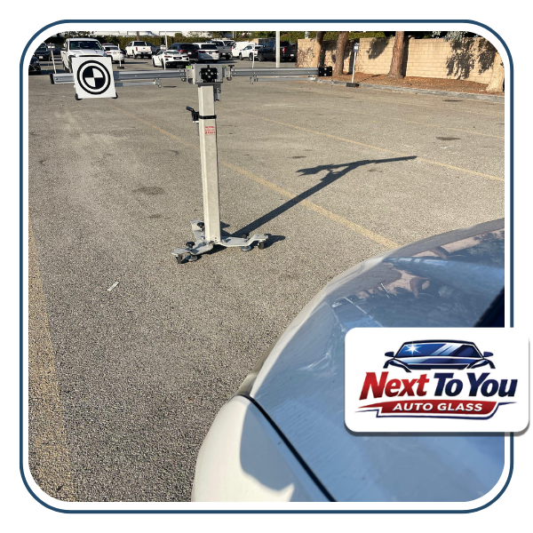 Mobile auto glass in Orange, CA technician repairing windshield in a home driveway