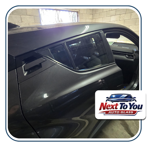 Same-day mobile auto glass service in Orange, CA at an office parking lot
