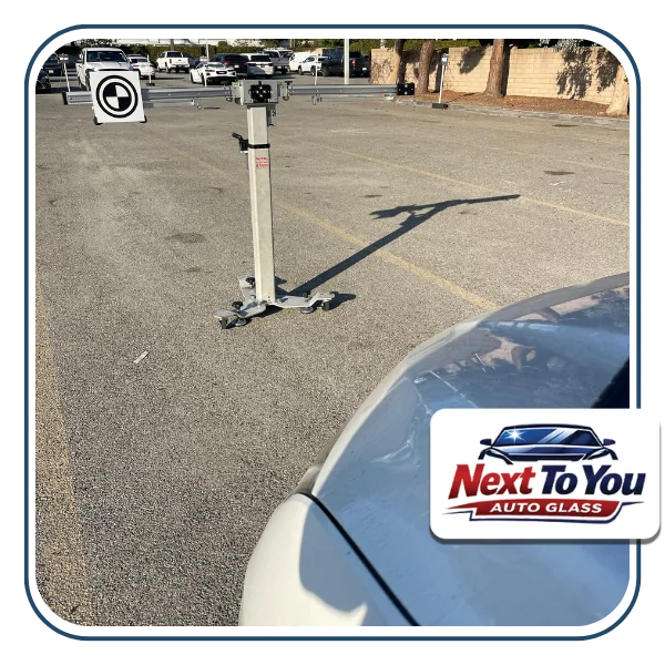 Mobile auto glass in Orange, CA technician repairing windshield in a home driveway