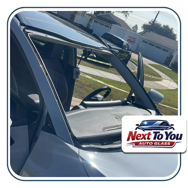 Rock chip windshield repair for car near Los Angeles freeway