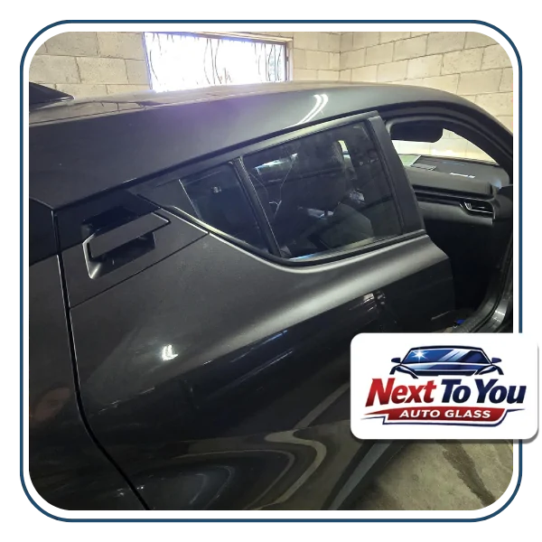 Same-day mobile auto glass service in Orange, CA at an office parking lot