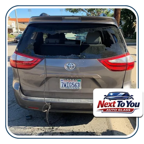 Mobile technician doing windshield repair in Los Angeles, CA